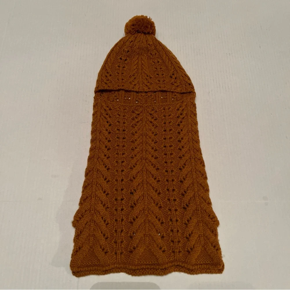 Luxton S-M Balaclava Hood Scarf Hat Rust